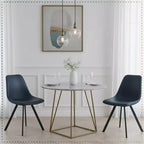 Sedia da pranzo moderna in pelle LeisureMod Markley con sedile imbottito e gambe in metallo, design elegante per cucina, sala da pranzo, ufficio, salotto o bar