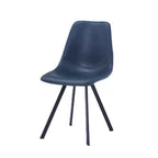 Sedia da pranzo moderna in pelle LeisureMod Markley con sedile imbottito e gambe in metallo, design elegante per cucina, sala da pranzo, ufficio, salotto o bar
