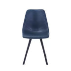Sedia da pranzo moderna in pelle LeisureMod Markley con sedile imbottito e gambe in metallo, design elegante per cucina, sala da pranzo, ufficio, salotto o bar