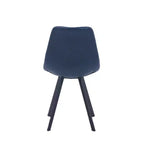 Sedia da pranzo moderna in pelle LeisureMod Markley con sedile imbottito e gambe in metallo, design elegante per cucina, sala da pranzo, ufficio, salotto o bar