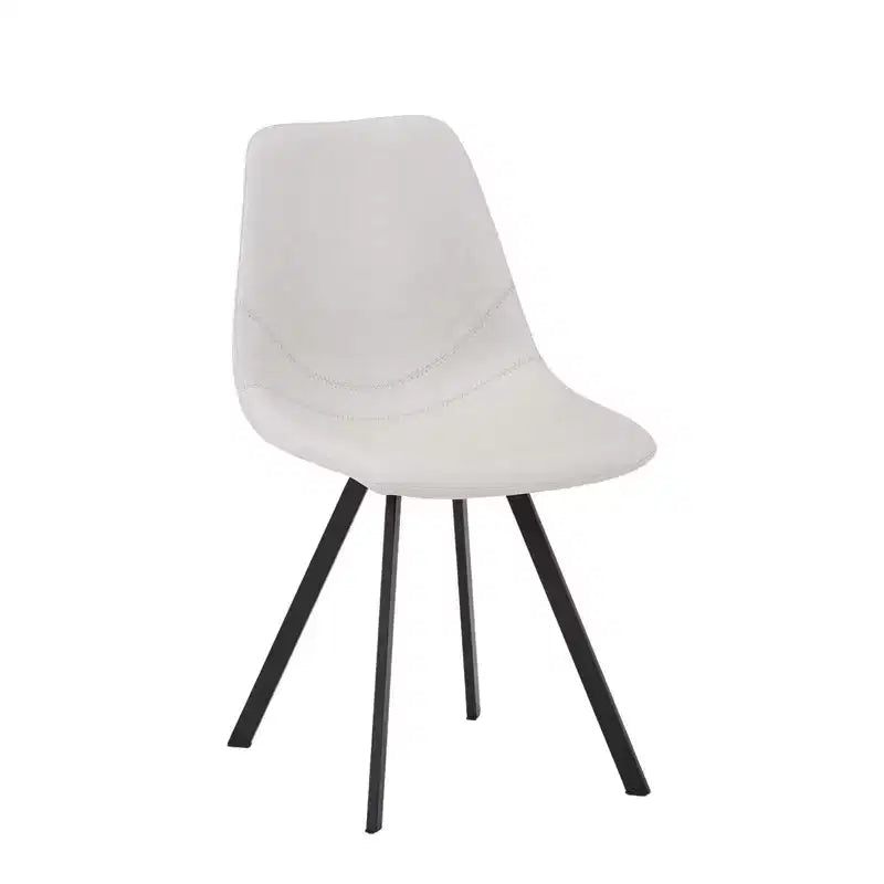 Sedia da pranzo moderna in pelle LeisureMod Markley con sedile imbottito e gambe in metallo, design elegante per cucina, sala da pranzo, ufficio, salotto o bar