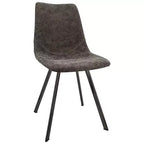 Sedia da pranzo moderna in pelle LeisureMod Markley con sedile imbottito e gambe in metallo, design elegante per cucina, sala da pranzo, ufficio, salotto o bar