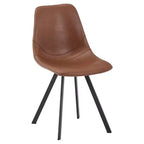 Sedia da pranzo moderna in pelle LeisureMod Markley con sedile imbottito e gambe in metallo, design elegante per cucina, sala da pranzo, ufficio, salotto o bar