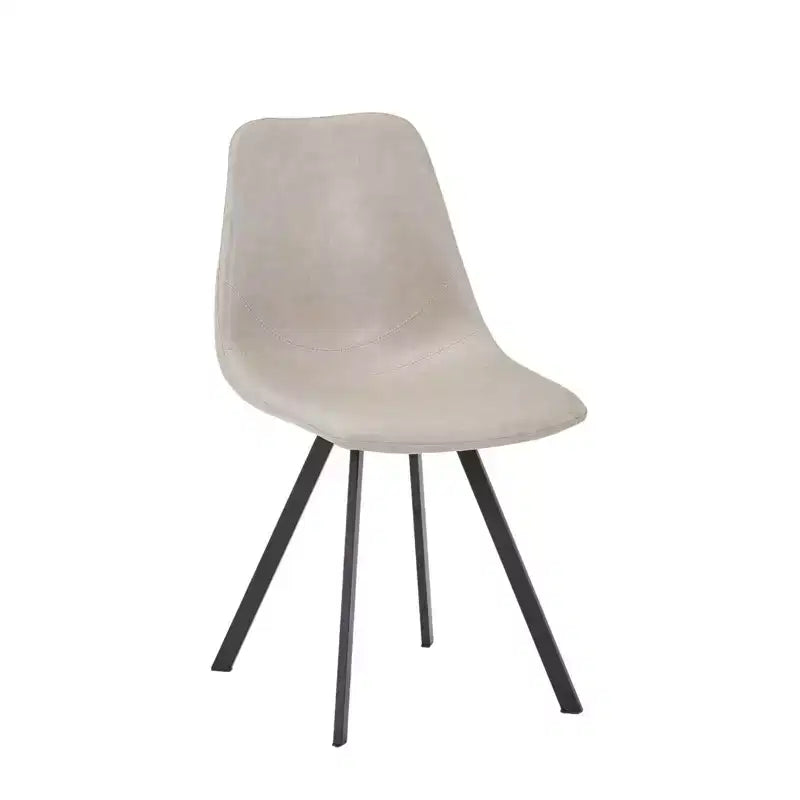 Sedia da pranzo moderna in pelle LeisureMod Markley con sedile imbottito e gambe in metallo, design elegante per cucina, sala da pranzo, ufficio, salotto o bar