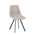 Sedia da pranzo moderna in pelle LeisureMod Markley con sedile imbottito e gambe in metallo, design elegante per cucina, sala da pranzo, ufficio, salotto o bar