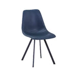 Sedia da pranzo moderna in pelle LeisureMod Markley con sedile imbottito e gambe in metallo, design elegante per cucina, sala da pranzo, ufficio, salotto o bar