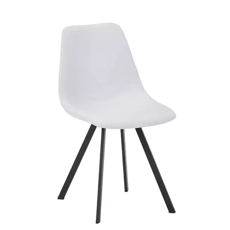 Sedia da pranzo moderna in pelle LeisureMod Markley con sedile imbottito e gambe in metallo, design elegante per cucina, sala da pranzo, ufficio, salotto o bar