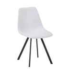 Sedia da pranzo moderna in pelle LeisureMod Markley con sedile imbottito e gambe in metallo, design elegante per cucina, sala da pranzo, ufficio, salotto o bar