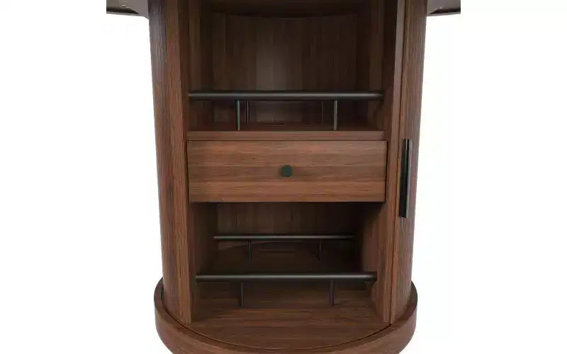 Tavolo da pranzo ovale allungabile JVNOXK da 150 cm con piano portaoggetti a due livelli, per 4-6 persone, base inclusa, adatto per sale da pranzo e soggiorni, color noce