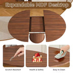 Tavolo da pranzo ovale allungabile JVNOXK da 150 cm con piano portaoggetti a due livelli, per 4-6 persone, base inclusa, adatto per sale da pranzo e soggiorni, color noce