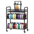 VIYET 3 Tier Heavy Duty 3D Printer Filament Storage Carts, Rolling with Wheels for Office Workshop, Shelf Only