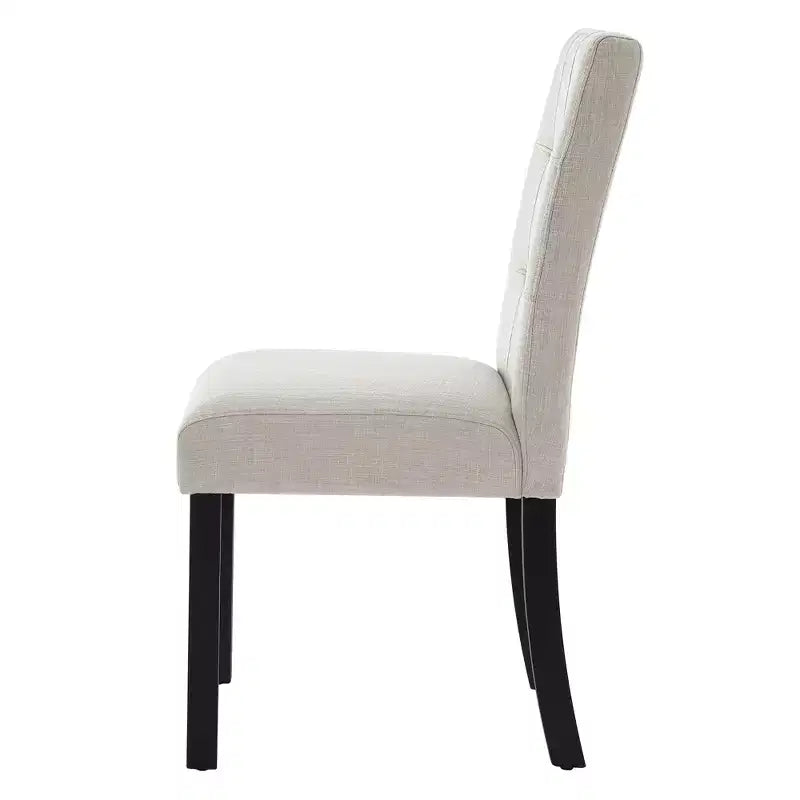 Lot de 4 chaises de salle à manger modernes capitonnées avec pieds en bois d'hévéa et assise rembourrée
