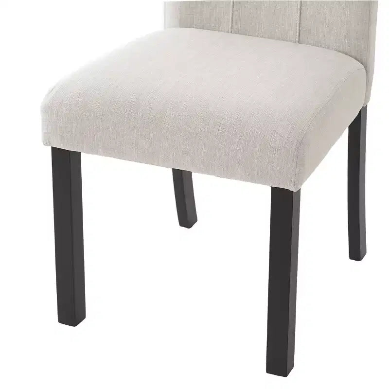 Lot de 4 chaises de salle à manger modernes capitonnées avec pieds en bois d'hévéa et assise rembourrée