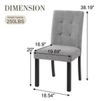Lot de 4 chaises de salle à manger modernes capitonnées avec pieds en bois d'hévéa et assise rembourrée
