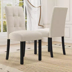 Lot de 4 chaises de salle à manger modernes capitonnées avec pieds en bois d'hévéa et assise rembourrée