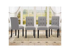Lot de 4 chaises de salle à manger modernes capitonnées avec pieds en bois d'hévéa et assise rembourrée