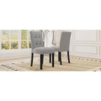 Lot de 4 chaises de salle à manger modernes capitonnées avec pieds en bois d'hévéa et assise rembourrée