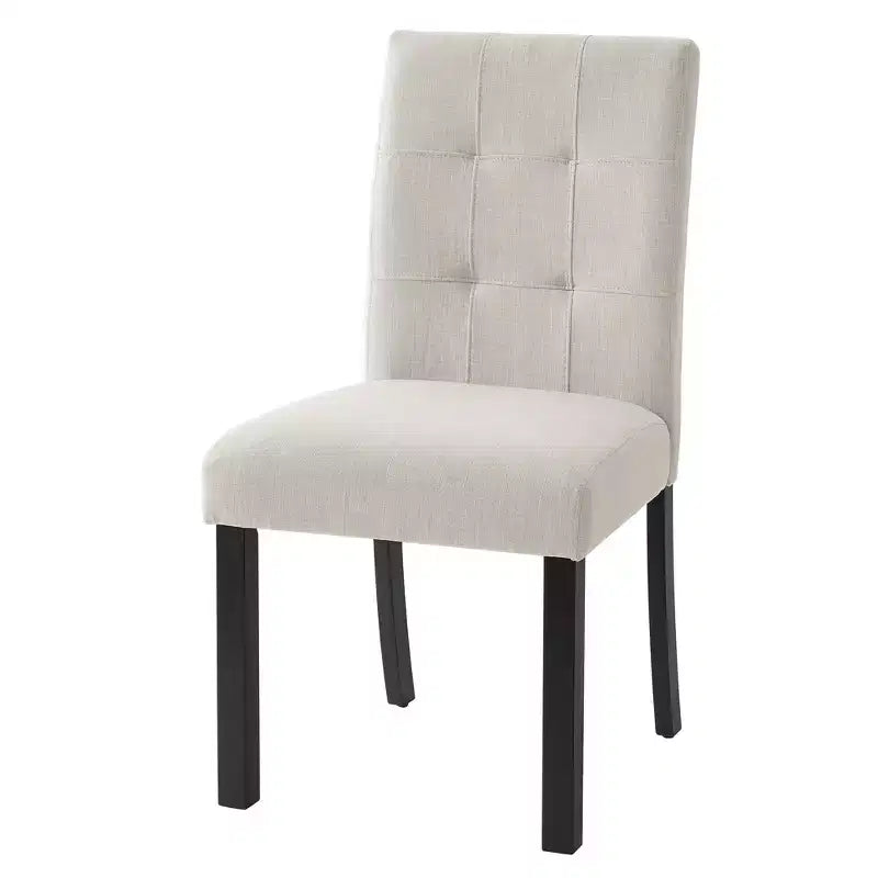 Lot de 4 chaises de salle à manger modernes capitonnées avec pieds en bois d'hévéa et assise rembourrée