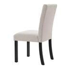 Lot de 4 chaises de salle à manger modernes capitonnées avec pieds en bois d'hévéa et assise rembourrée