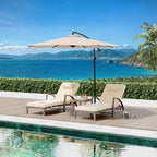 Coolmee Set di 2 Lettini Reclinabili Pieghevoli in Rattan da Esterno, Sdraio da Giardino con Schienale Regolabile in 5 Posizioni e Cuscino, Ideali per Patio e Piscina