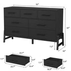 Cassettiera autoportante in legno a 7 cassetti, mobile contenitore per camera da letto, soggiorno e ingresso