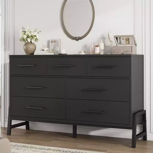 7-Drawer Freestanding Wooden Chest of Drawers, Storage Dresser Cabinet for Bedroom, Living Room & Entryway