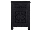 HomeRoots 30 Comodino nero in legno massello anticato con un cassetto