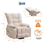 Fauteuil inclinable releveur surdimensionné, Rembourrage doux, Porte-gobelets, Poche latérale, Aide au lever, Fauteuil de relaxation confortable pour salon, chambre à coucher