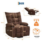 Fauteuil inclinable releveur surdimensionné, Rembourrage doux, Porte-gobelets, Poche latérale, Aide au lever, Fauteuil de relaxation confortable pour salon, chambre à coucher