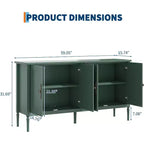 Credenza da Buffet Moderna da 59 Pollici con Mobile Contenitore, 4 Ante e Scaffali Regolabili, Credenza Mobile Bar per Sala da Pranzo e Soggiorno