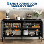 Credenza da Buffet Moderna da 59 Pollici con Mobile Contenitore, 4 Ante e Scaffali Regolabili, Credenza Mobile Bar per Sala da Pranzo e Soggiorno