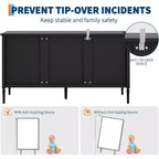 Credenza da Buffet Moderna da 59 Pollici con Mobile Contenitore, 4 Ante e Scaffali Regolabili, Credenza Mobile Bar per Sala da Pranzo e Soggiorno