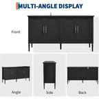 Credenza da Buffet Moderna da 59 Pollici con Mobile Contenitore, 4 Ante e Scaffali Regolabili, Credenza Mobile Bar per Sala da Pranzo e Soggiorno