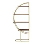 Diana Libreria Mezzaluna in Metallo con Finitura Naturale Dorata - Naturale/Oro - iNSPIRE Q