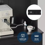 Mobile Buffet Credenza da 160 cm, Mobiletto con 4 Ganci, Cassetto e Ripiani Regolabili, Mobile Contenitore per Cucina, Salotto e Sala da Pranzo