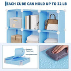 Organizzatore portaoggetti a 9 cubi - Scaffale modulare per cubi resistente, 30 x 30 x 30 cm, ripiani per armadio fai da te impilabili con piedini anti-ribaltamento e kit di attrezzi