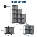 Organizzatore portaoggetti a 9 cubi - Scaffale modulare per cubi resistente, 30 x 30 x 30 cm, ripiani per armadio fai da te impilabili con piedini anti-ribaltamento e kit di attrezzi