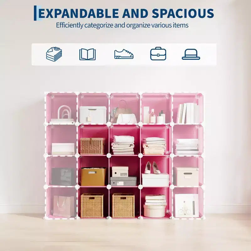Organizzatore portaoggetti a 9 cubi - Scaffale modulare per cubi resistente, 30 x 30 x 30 cm, ripiani per armadio fai da te impilabili con piedini anti-ribaltamento e kit di attrezzi