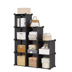 9-Cube Storage Organizer - Heavy-Duty Modular Cube Shelf, 11.8 x 11.8 x 11.8 Stackable DIY Closet Shelves with Anti-Tip Feet & Tool Kit