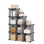 Organizzatore portaoggetti a 9 cubi - Scaffale modulare per cubi resistente, 30 x 30 x 30 cm, ripiani per armadio fai da te impilabili con piedini anti-ribaltamento e kit di attrezzi