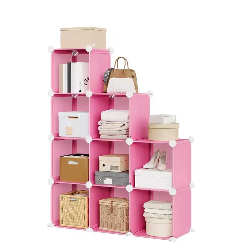 Organizzatore portaoggetti a 9 cubi - Scaffale modulare per cubi resistente, 30 x 30 x 30 cm, ripiani per armadio fai da te impilabili con piedini anti-ribaltamento e kit di attrezzi