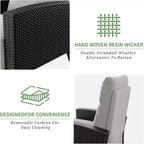 Fauteuil inclinable d'extérieur en osier avec dossier et repose-pieds réglables, chaise de patio inclinable indépendante, fauteuil inclinable d'extérieur avec coussin