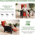 Fauteuil inclinable d'extérieur en osier avec dossier et repose-pieds réglables, chaise de patio inclinable indépendante, fauteuil inclinable d'extérieur avec coussin
