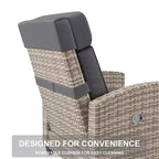 Fauteuil inclinable d'extérieur en osier avec dossier et repose-pieds réglables, chaise de patio inclinable indépendante, fauteuil inclinable d'extérieur avec coussin