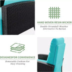 Fauteuil inclinable d'extérieur en osier avec dossier et repose-pieds réglables, chaise de patio inclinable indépendante, fauteuil inclinable d'extérieur avec coussin