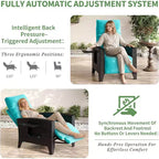 Fauteuil inclinable d'extérieur en osier avec dossier et repose-pieds réglables, chaise de patio inclinable indépendante, fauteuil inclinable d'extérieur avec coussin