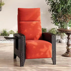 Fauteuil inclinable d'extérieur en osier avec dossier et repose-pieds réglables, chaise de patio inclinable indépendante, fauteuil inclinable d'extérieur avec coussin
