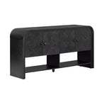 60 Mobile credenza consolle moderno con contenitore, tavolo da ingresso con angoli curvi per corridoio o soggiorno - Panipeachy