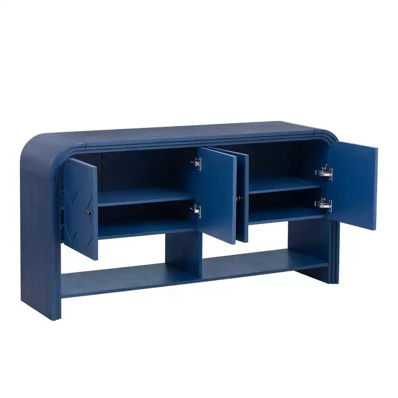 60 Mobile credenza consolle moderno con contenitore, tavolo da ingresso con angoli curvi per corridoio o soggiorno - Panipeachy