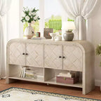 60 Mobile credenza consolle moderno con contenitore, tavolo da ingresso con angoli curvi per corridoio o soggiorno - Panipeachy